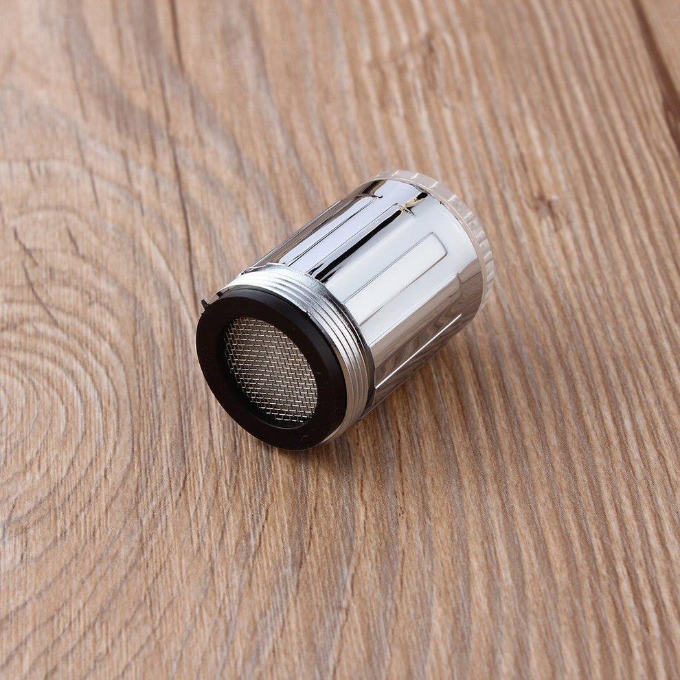 7 Colors RGB Colorful LED Light Water Glow Faucet Tap Head Stainless Steel - Silver