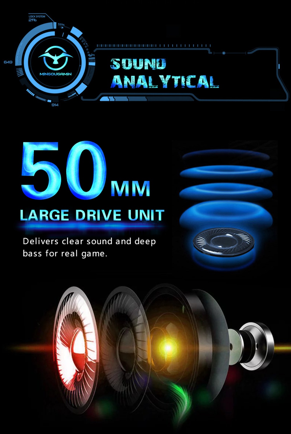 M1 Gaming Headset with Mic 3.5mm+USb Interface Colorful Glowing - Black Silver