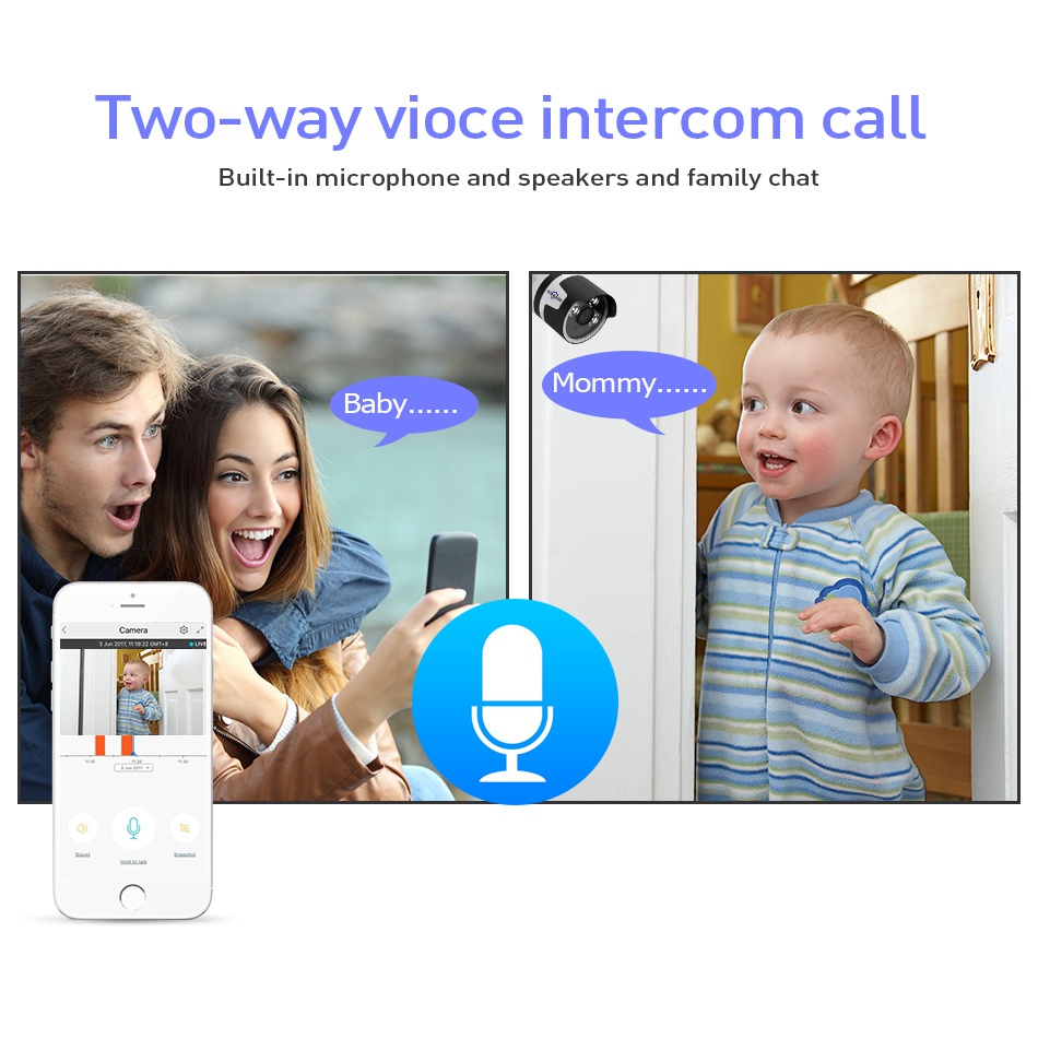 Hiseeu FHY 1080P WiFi IP Camera 2.0MP CMOS Metal Case Two-way Audio Night Vision Security Camera -White