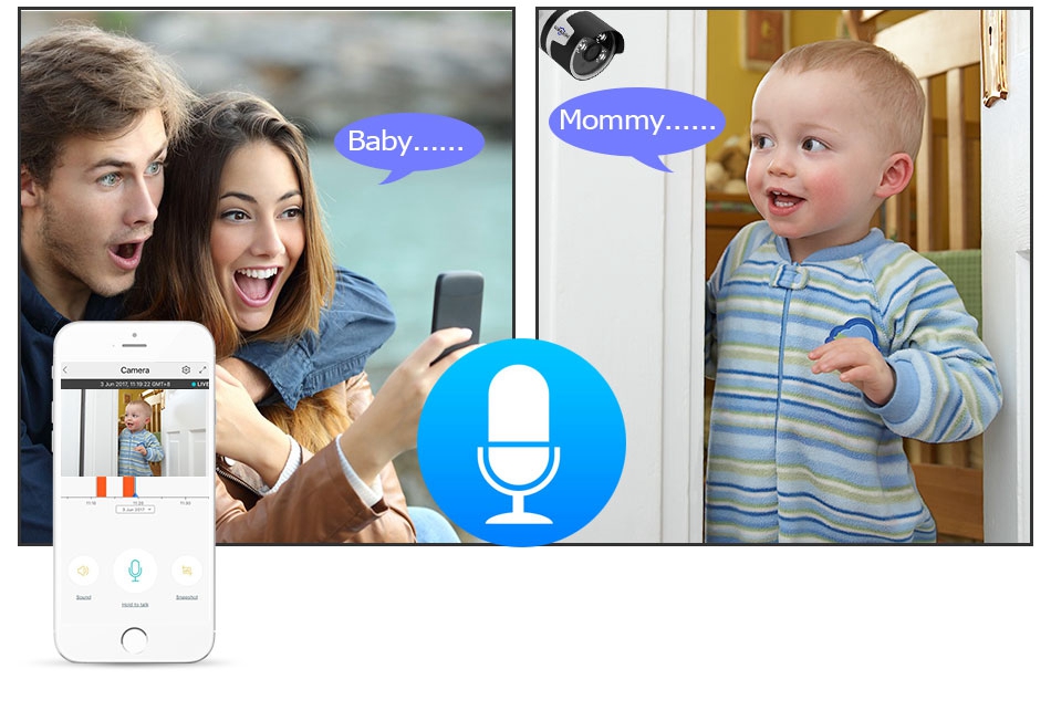 Hiseeu FHY 1080P WiFi IP Camera 2.0MP CMOS Metal Case Two-way Audio Night Vision Security Camera -White