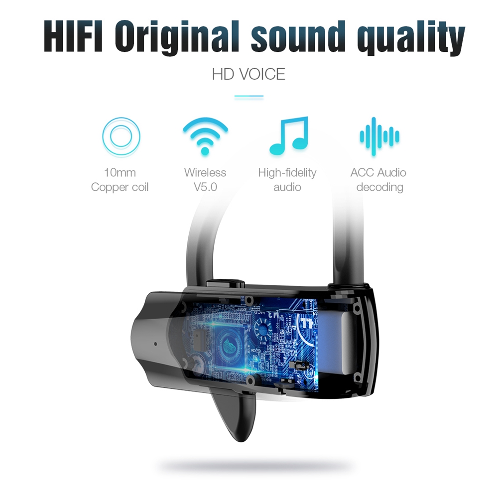 Syllable D15 Wireless Bluetooth TWS Super-aural Earphones - Black