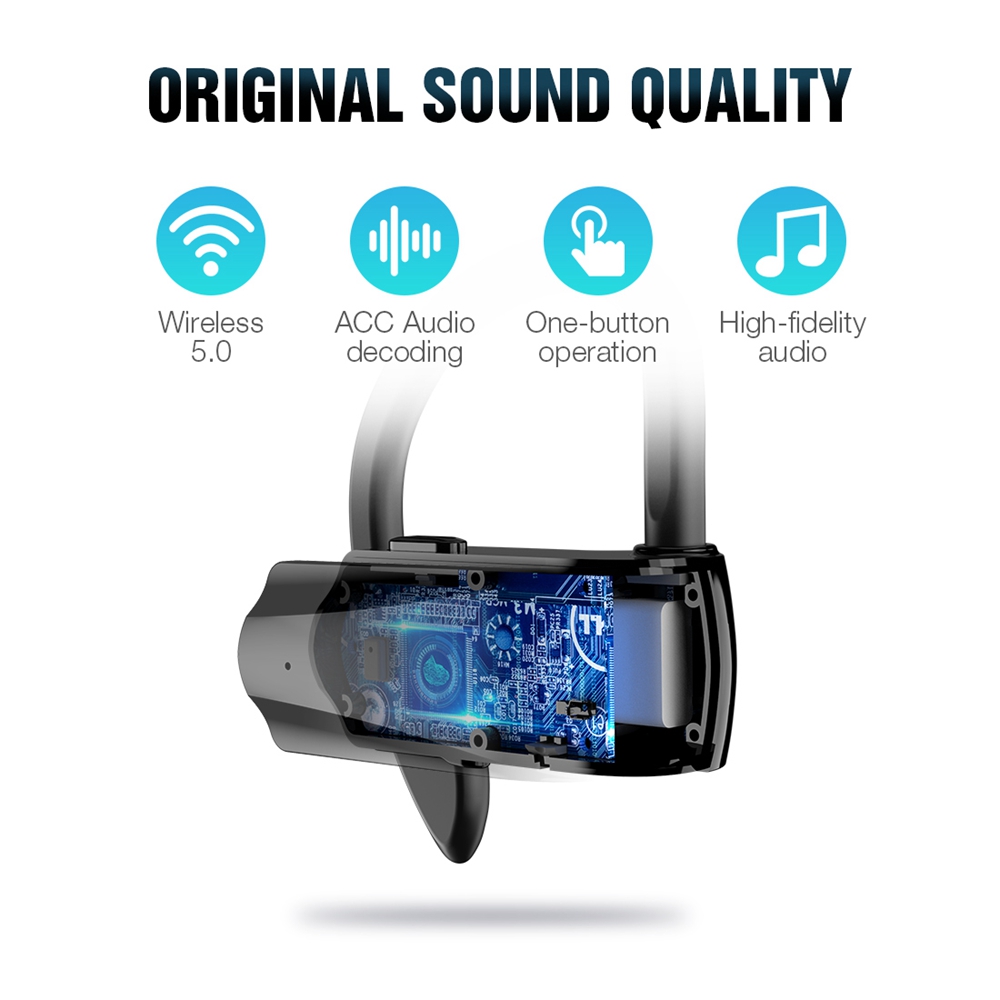 Syllable D15 Wireless Bluetooth TWS Super-aural Earphones - Black