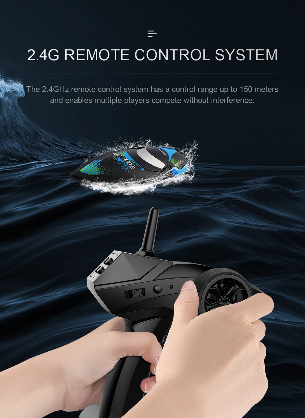 JJRC S1 PENTIUM RC Boat 2.4G Waterproof Protection 180 Degree Flip High Speed Brushed RTR - Red