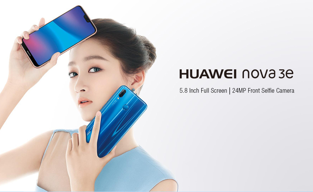 HUAWEI Nova 3e 5.84 Inch Smartphone Kirin 659 4GB 64GB 16.0MP+2.0MP Dual Rear Cameras Android 8.0 Touch ID - Blue