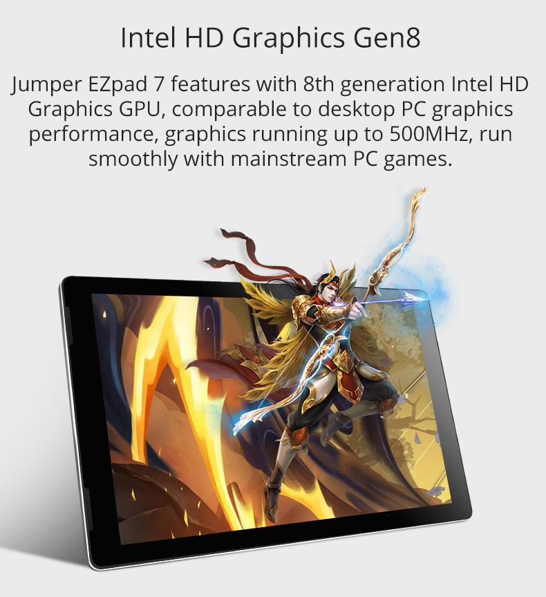 Jumper EZpad 7 Tablet Intel Cherry Trail X5 Z8350 Quad Core 10.1 inch 1920*1080 Windows 10 4GB RAM 64GB ROM - Black+Gray