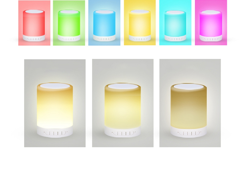 Geekbes S17A Cylindrical Smart Music Light Bluetooth 3.0 APP Control 3.5mm USB Smart Touch Adjustment 6 Ambient Lights 3 White Lights - White