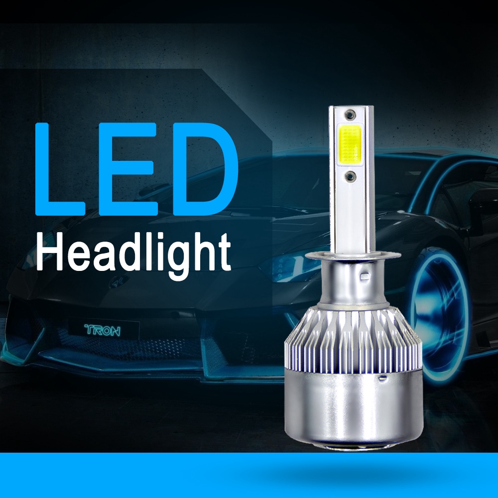 H7 Car LED Headlight Bulb 36W 6000K 4000 Lumens Extremely Bright Chips Conversion Kit - Silver