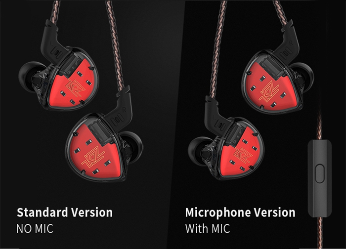 KZ ES4 HiFi Balanced Armature Dynamic Driver Hybrid Earphone Noise Cancelling Heavy Bass Headphone - Cyan