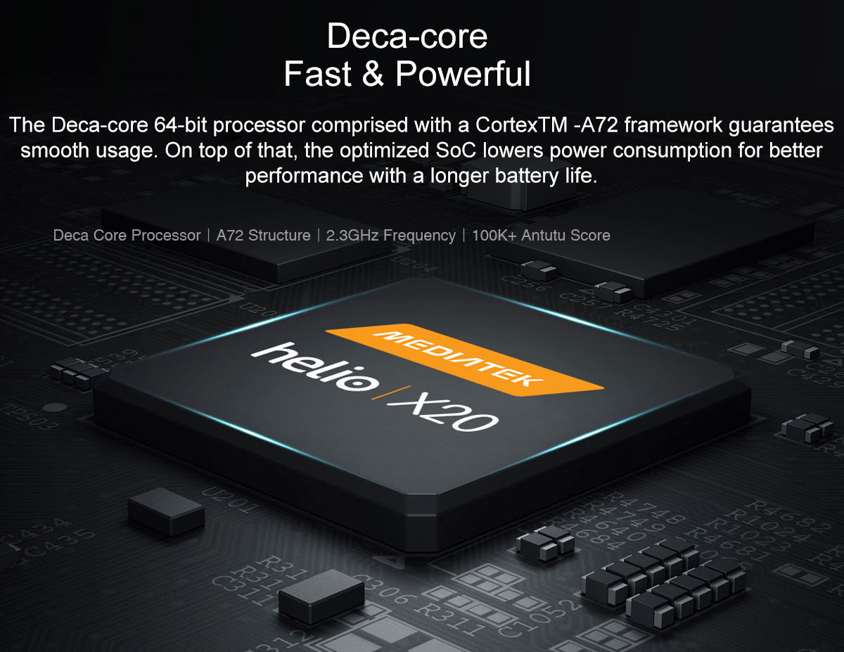 Chuwi Hi9 Air 4G Tablet PC Helio X20 MTK6797 Deca Core 10.1" 2K Screen 2560*1600 Android 8.0 4GB DDR3L 64GB eMMC - Black