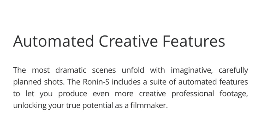 DJI RONIN-S 3-Axis Brushless Handheld Gimbal for Mirrorless DSLR Camera - Single Handheld