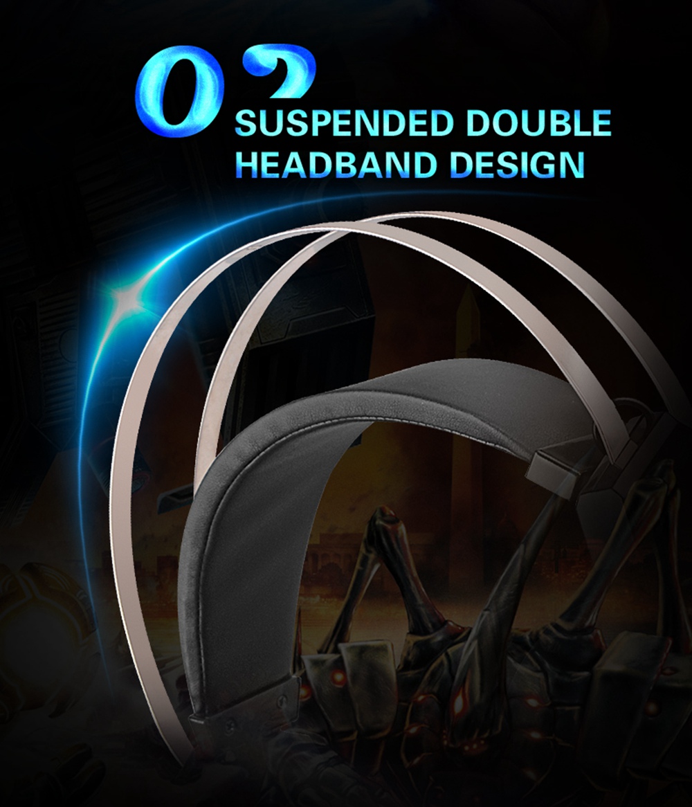 M1 Gaming Headset with Mic 3.5mm+USb Interface Colorful Glowing - Black Silver