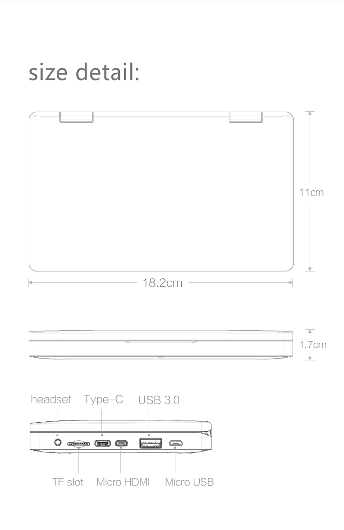 One Netbook One Mix Laptop Intel Cherry Trail x5-Z8350 Quad Core 7" IPS Screen 1920*1200 Windows 10 8GB DDR3 128GB eMMC - Silver
