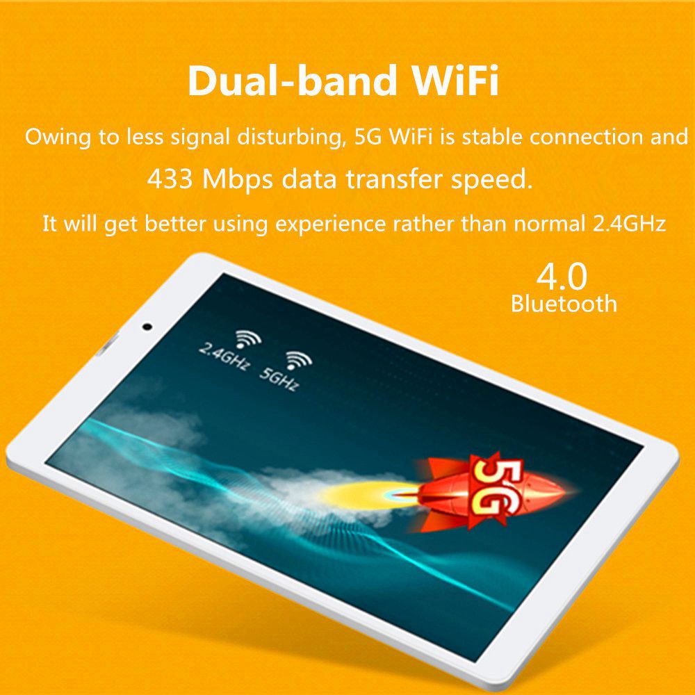 Binai G808 Pro 4G Phablet MTK6753 Octa Core 8" IPS Screen 1920*1200 Android 7.0 3GB DDR3 32GB eMMC - Gold