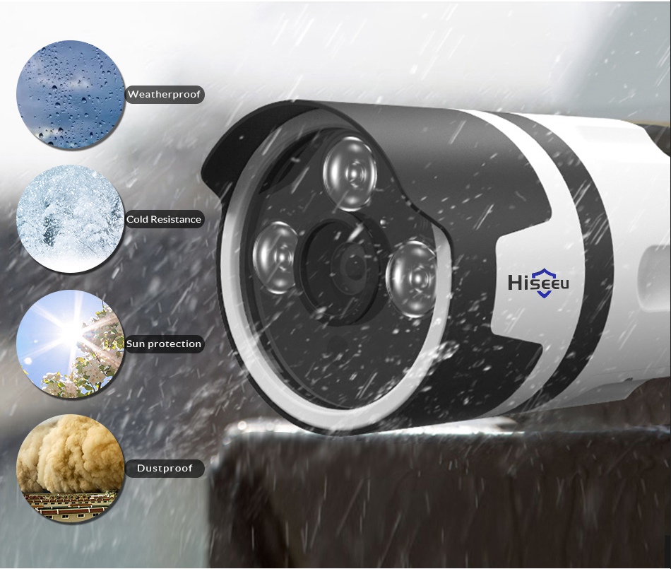 Hiseeu FHY 1080P WiFi IP Camera 2.0MP CMOS Metal Case Two-way Audio Night Vision Security Camera -White