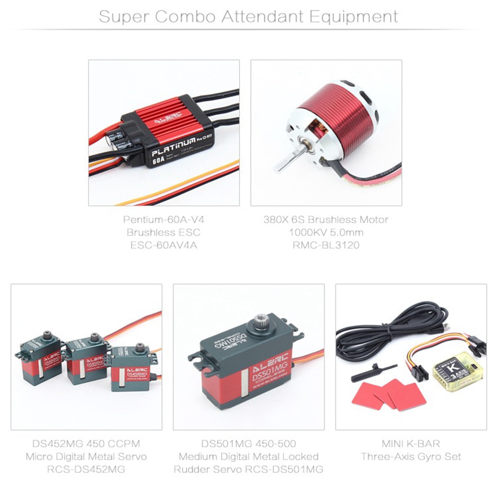 ALZRC Devil 380 FAST FBL 380mm Fiber Blades RC Helicopter Super Combo Version - Red