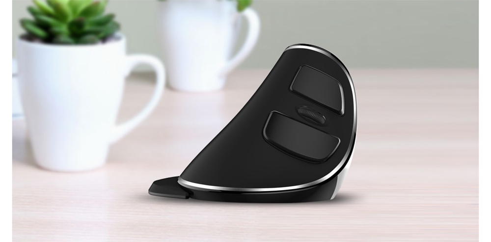 Delux M618 Plus 2.4G Blue Light Wireless Portable Mobile Mouse 6 Buttons For PC Laptop Desktop 1600 DPI - Black