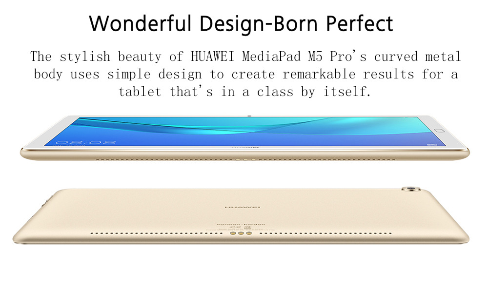 Huawei M5 Pro 4G FDD-LTE Phablet Hisilicon Kirin 960 Octa Core 10.8" IPS 2K Screen 2560*1600 Android 8.0 SIM Card 4GB RAM 64GB ROM - Gold