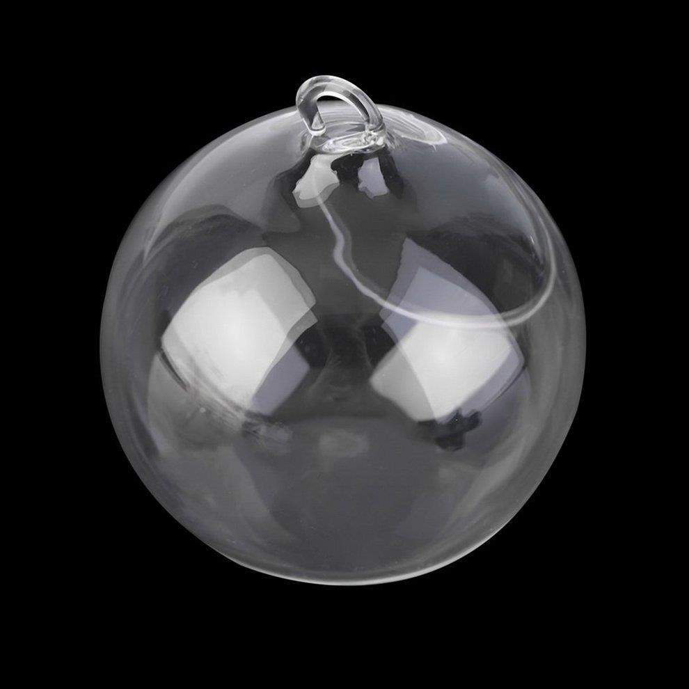 8cm Clear Hanging Glass Flowers Plant Vase Home Decorate Terrarium Container - Transparent
