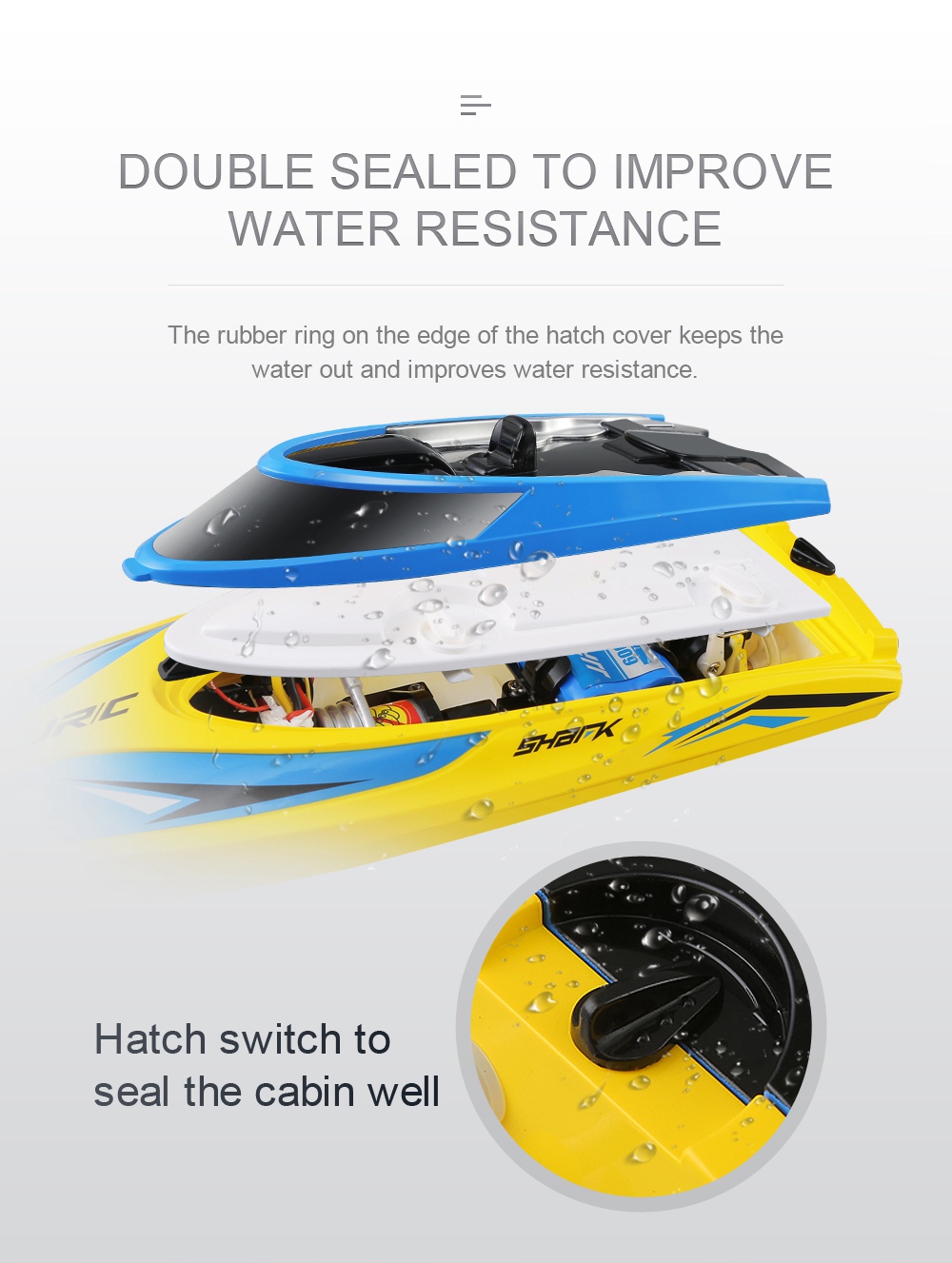 JJRC S1 PENTIUM RC Boat 2.4G Waterproof Protection 180 Degree Flip High Speed Brushed RTR - Red
