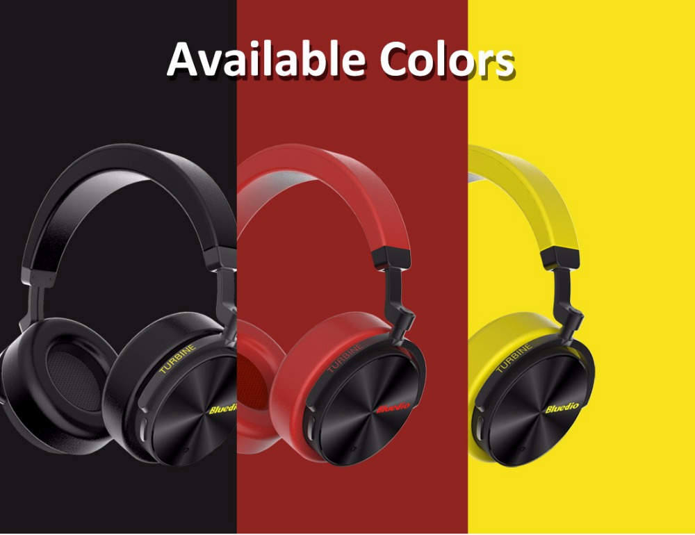 Bluedio T5 Wireless Bluetooth Headphone with Microphone - Yellow