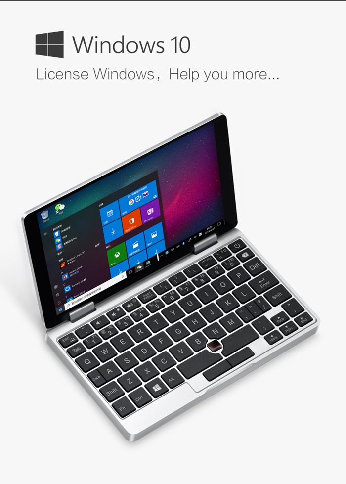 One Netbook One Mix Laptop Intel Cherry Trail x5-Z8350 Quad Core 7" IPS Screen 1920*1200 Windows 10 8GB DDR3 128GB eMMC - Silver