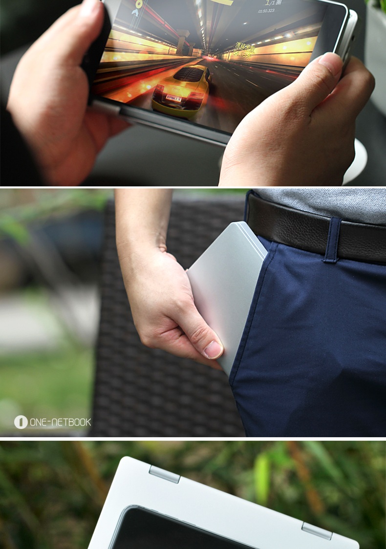 One Netbook One Mix Yoga Pocket Laptop Intel Cherry Trail x5-Z8350 Quad Core 7" IPS Screen 1920*1200 Windows 10 8GB DDR3 128GB eMMC - Silver