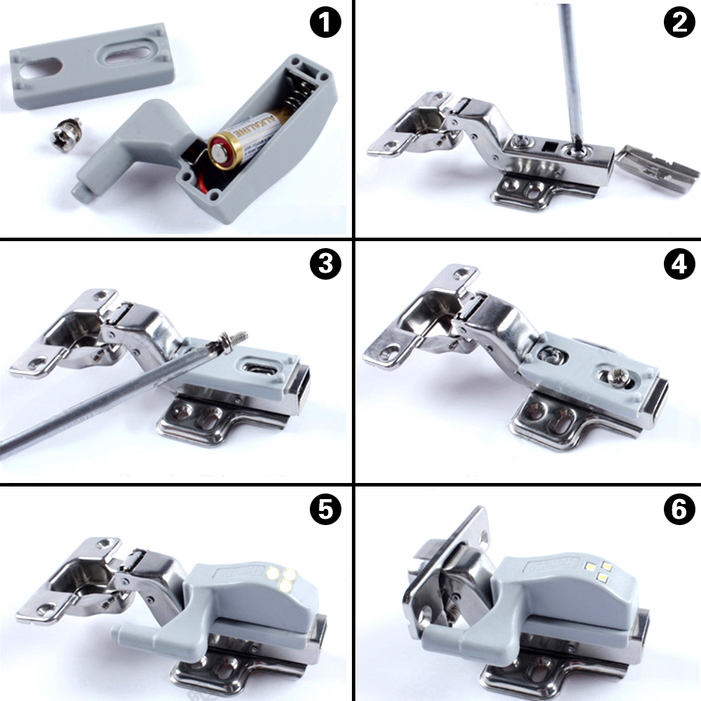 5PCS LED Cabinet Hinge Light Induction Cupboard Closet Wardrobe Night Lamp Home Night Light