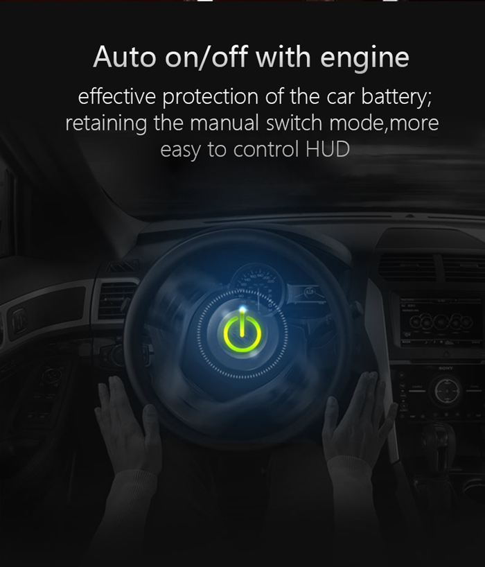 P9 3.6 Inch OBDII Car HUD Head Up Display Intelligent Digital Instrument Speedometer - Black