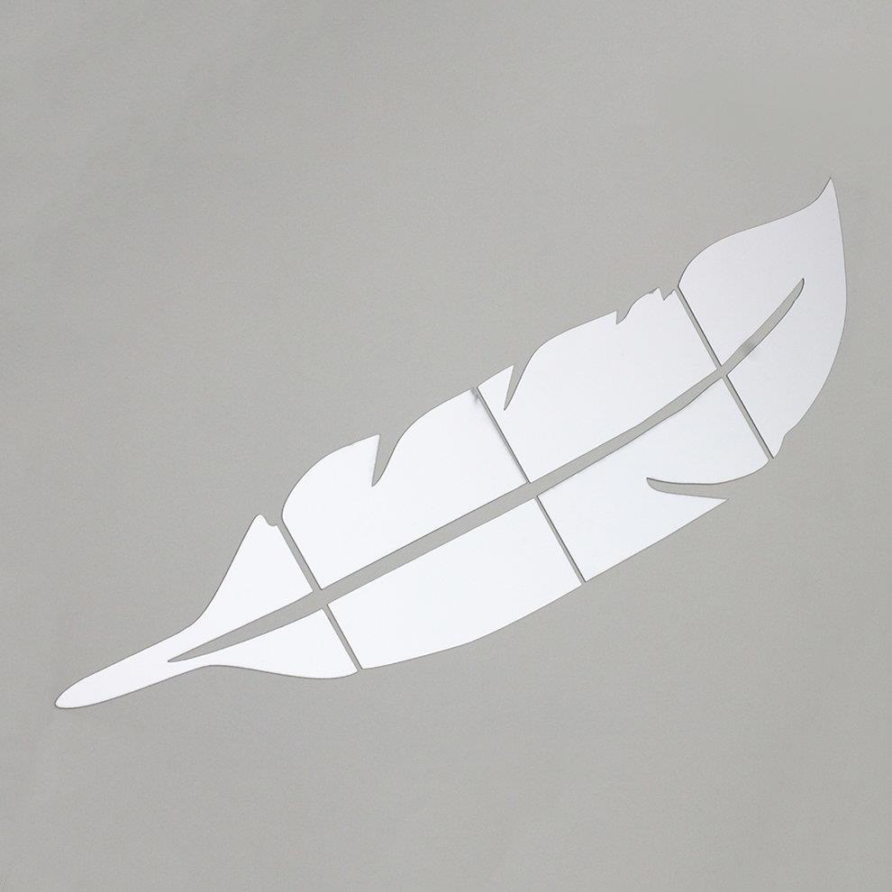 Beautiful Feather Shape Wall Sticker Home 3D Mirror Wall Decorative Stickers