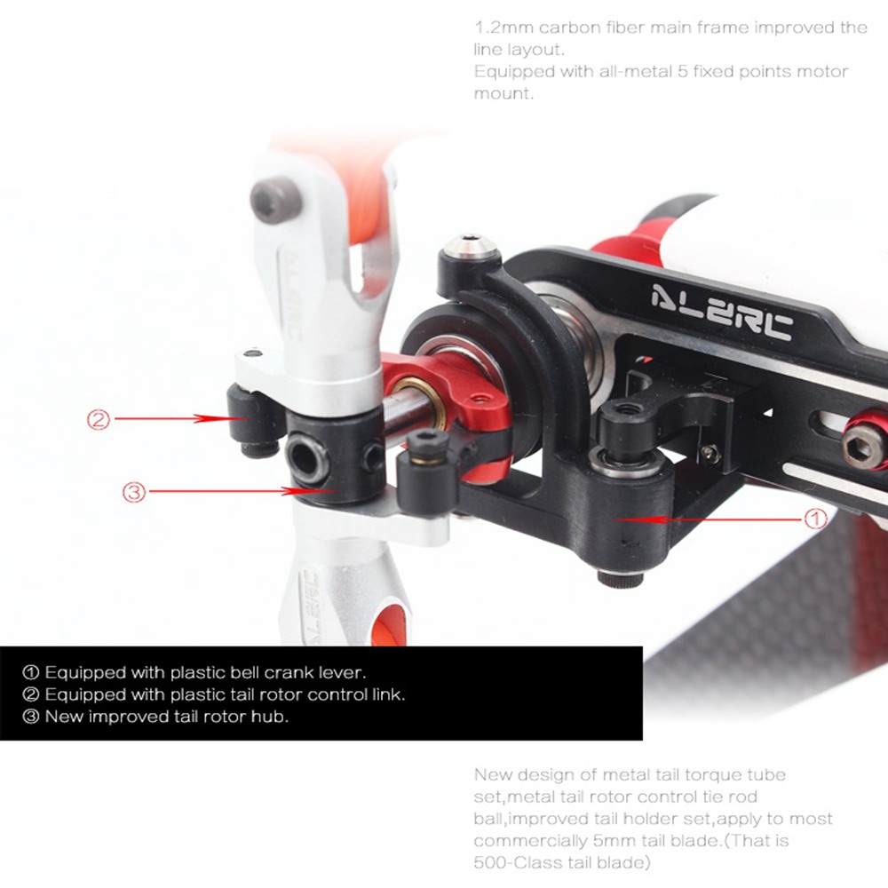 ALZRC Devil 380 FAST FBL 380mm Fiber Blades RC Helicopter Super Combo Version - Red