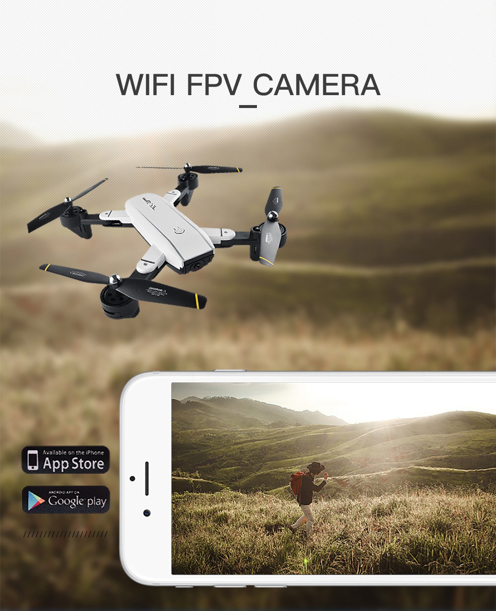 SG700 Wifi FPV Foldable RC Drone with Optical Flow Positioning 2MP HD Camera RTF - White