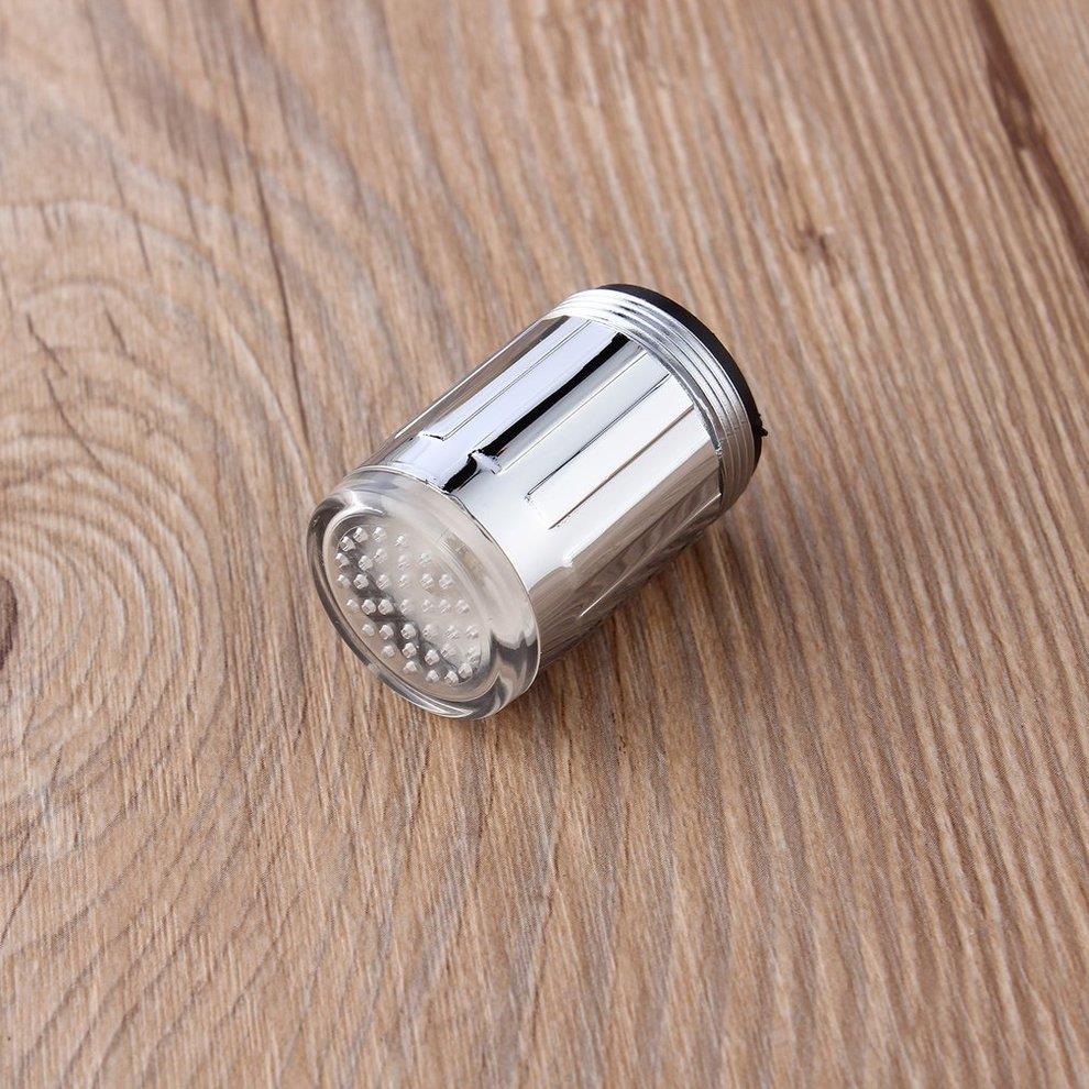7 Colors RGB Colorful LED Light Water Glow Faucet Tap Head Stainless Steel - Silver