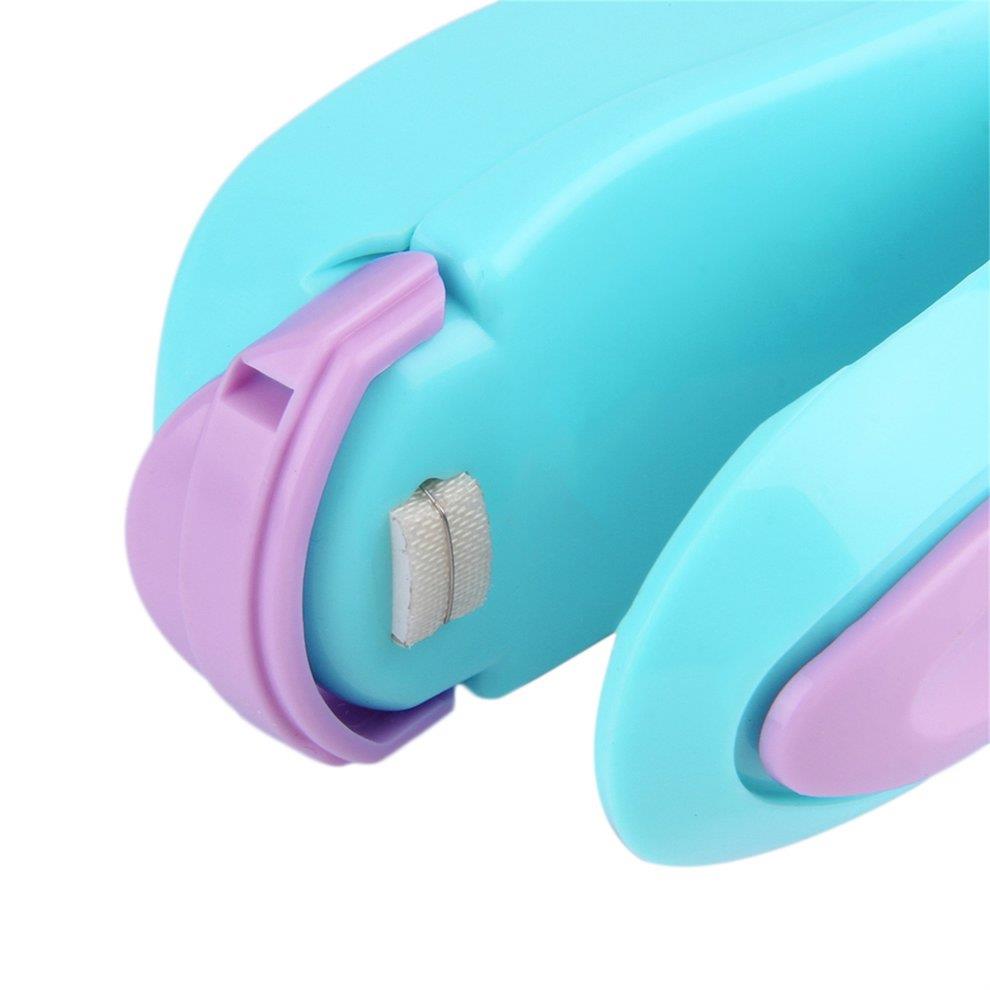 Mini Portable Handheld Heat Sealing Machine Bag Sealer Seal Tool - Blue + Purple