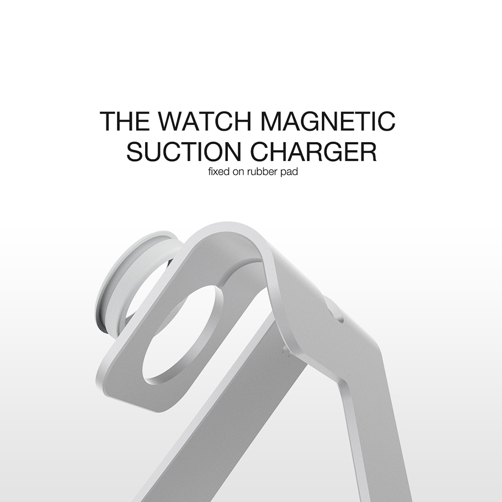 Bestand H02 2-in-1 Phones Watches Stand Suitable With iWatch Perfect Cable Management - Silver