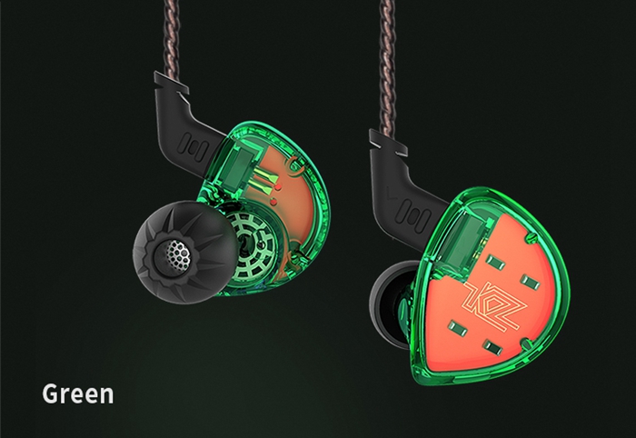 KZ ES4 HiFi Balanced Armature Dynamic Driver Hybrid Earphone Noise Cancelling Heavy Bass Headphone - Cyan