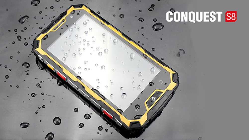 Conquest S8 5.0 Inch IP68 Waterproof 4G Smartphone MTK6755 4GB 64GB 16.0MP Rear Camera Android 6.0 FHD Screen 6000mAh - Black