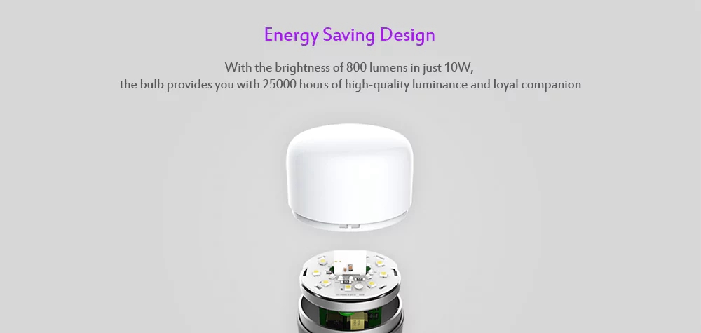 Xiaomi Yeelight YLDP06YL Smart Light Bulb APP Control 10W RGB E27 16 Million Colors - White