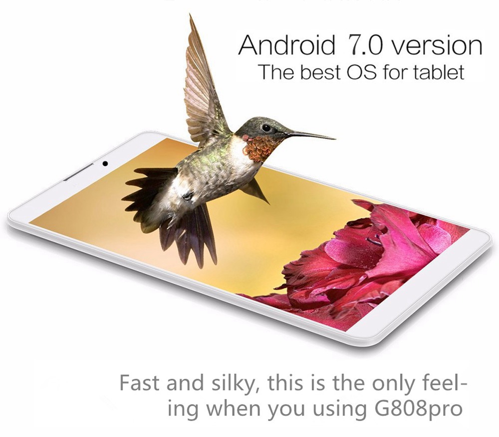 Binai G808 Pro 4G Phablet MTK6753 Octa Core 8" IPS Screen 1920*1200 Android 7.0 3GB DDR3 32GB eMMC - Gold