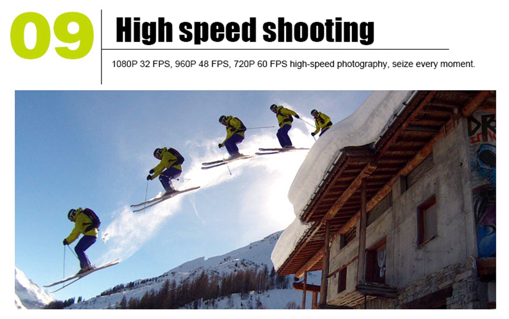 DRIFT HD Ghost Ambarella A7L75 Sports Camera 2.1 Inch 1080P/30FPS 170 Degree Wide Angle 12M Pixels IPX8 HD Digital Camcorder - Black