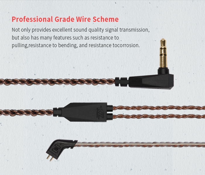 KZ ES4 HiFi Balanced Armature Dynamic Driver Hybrid Earphone Noise Cancelling Heavy Bass Headphone - Cyan