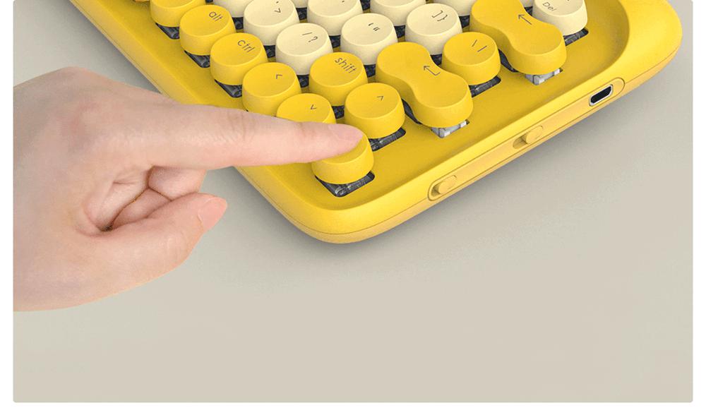 Mijia Youpin LoFree Dot Bluetooth Mechanical Keyboard B.Duck Little Yellow Duck Three-Piece Backlight - Yellow
