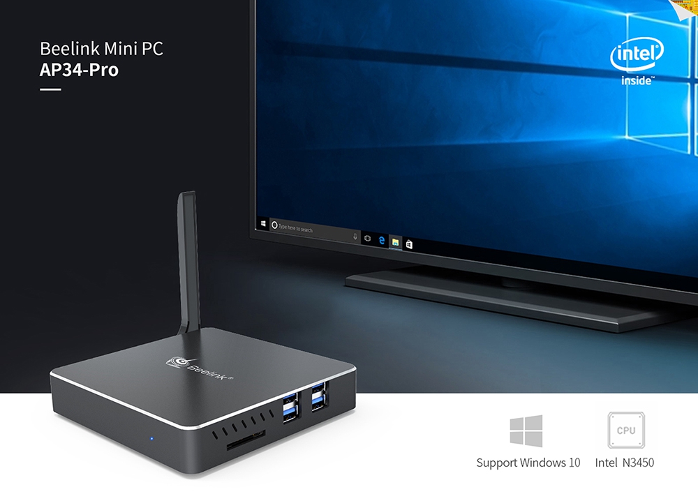 Beelink AP34 Pro Intel N3450 6GB/64GB Window 10 Mini PC Dual Band WIFI Bluetooth Gigabit LAN USB3.0 HDMI