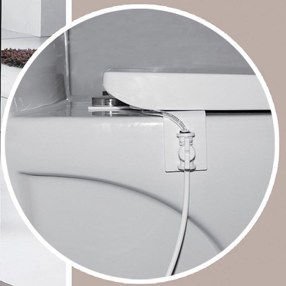 Bathroom Toilet Bidet Water Spray Seat Attachment Non-Electric Shattaf Kit - White