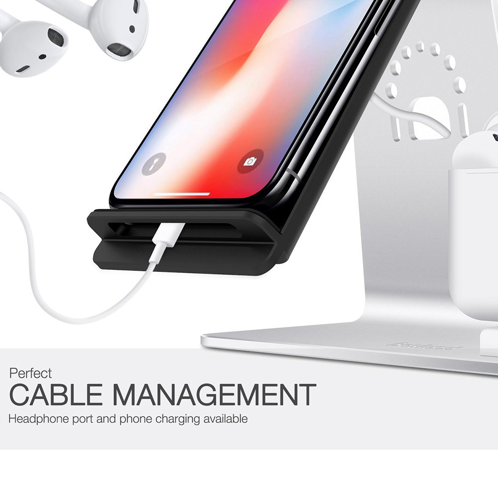 Bestand H07+ 2-in-1 iPhone Wireless Charger Stand AirPods Charger Dock Aluminum Alloy - Silver
