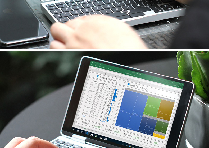 One Netbook One Mix Yoga Pocket Laptop Intel Cherry Trail x5-Z8350 Quad Core 7" IPS Screen 1920*1200 Windows 10 8GB DDR3 128GB eMMC - Silver