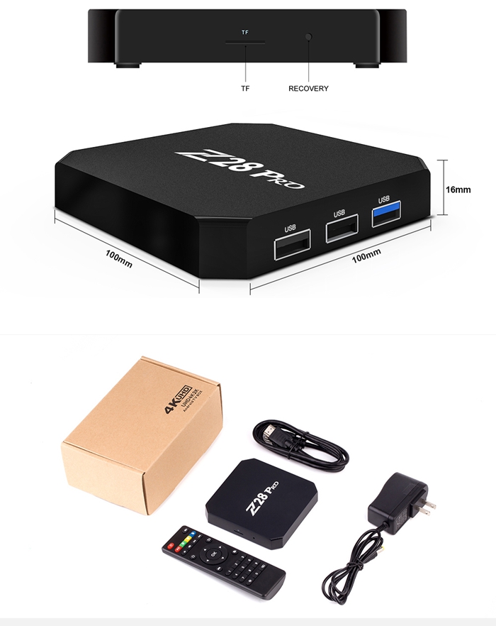 Z28 PRO RK3328 Android 7.1 4GB/32GB TV BOX 2.4G/5G Dual Band WIFI Bluetooth4.0 USB3.0 LAN