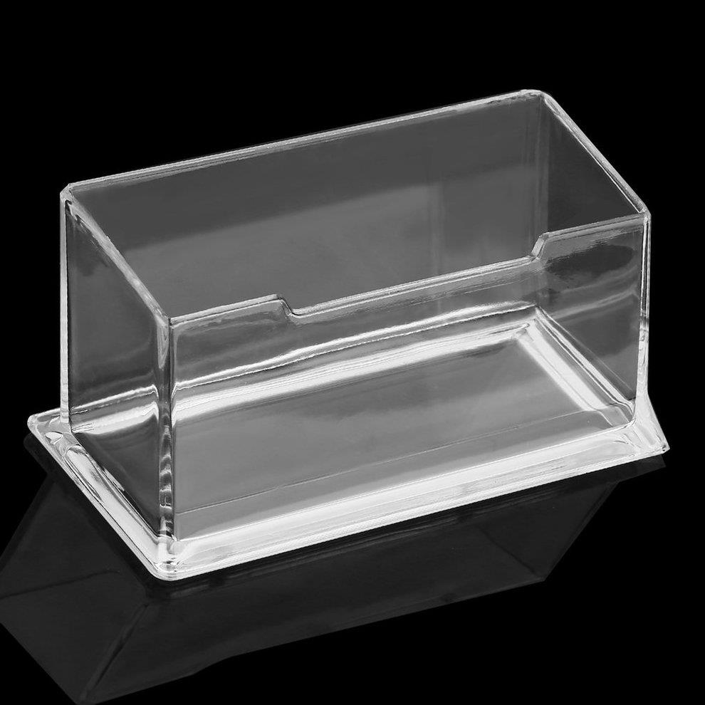 Clear Desktop Business Card Holder Display Stand Acrylic Plastic Desk Shelf