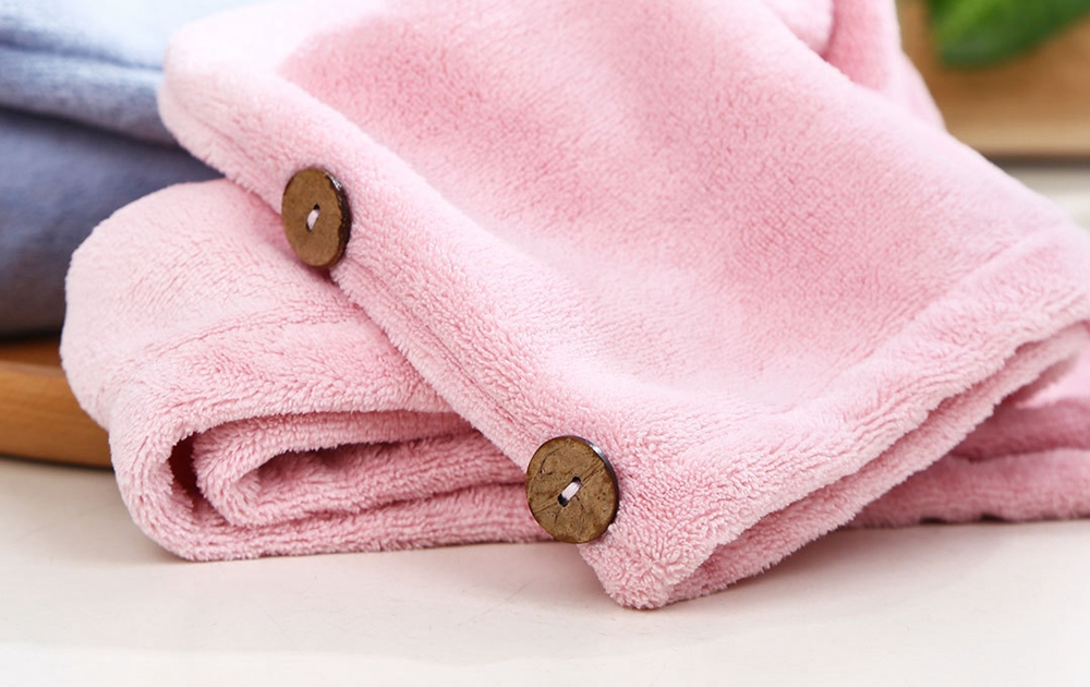 Xiaomi SIMFUN Fiber Soft Hair Drying Cap Strong Absorbent Double Buckle Design - Pink