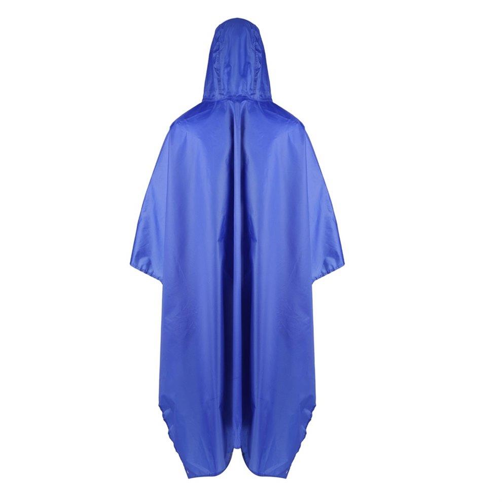 3 In 1 Outdoor Camping Rain Poncho Backpack Cover Tarp Hiking Rain Covers Raincoats - Blue