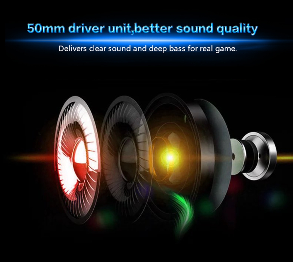M3 Gaming Headset with Mic 3.5mm+USb Interface Glowing - Black Silver